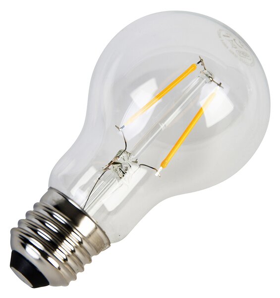 Set de 5 becuri cu filament LED E27 A60 2W 210lm 2200K