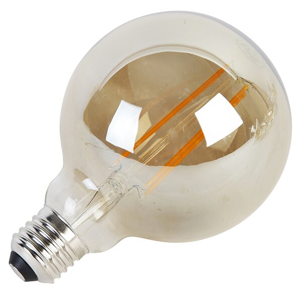 Set de 5 becuri LED reglabile cu 3 trepte E27 G95 sticlă aurie 5W 380lm 2200K