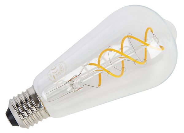 Set de 5 becuri LED cu filament spiralat E27 ST64 5W 400 lm 2200K