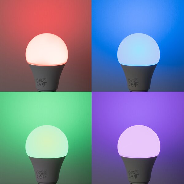 Set 5 becuri Becuri LED inteligente E27 A60 mat RGBW 9W 806lm 2700-6500K