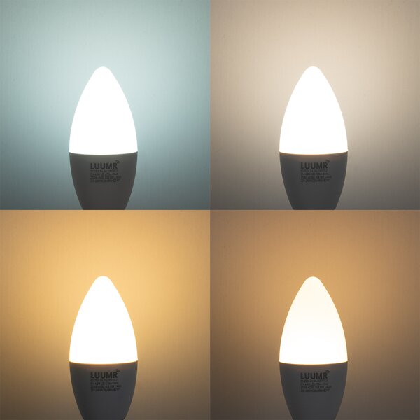 Set de 5 becuri LED Smart E14 C37 Opal RGBW 4.9W 470 lm 2700-6500K