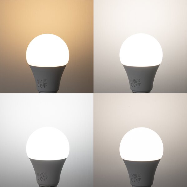 Set 5 becuri Becuri LED inteligente E27 A60 mat RGBW 9W 806lm 2700-6500K