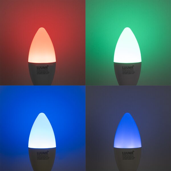 Set de 5 becuri LED Smart E14 C37 Opal RGBW 4.9W 470 lm 2700-6500K