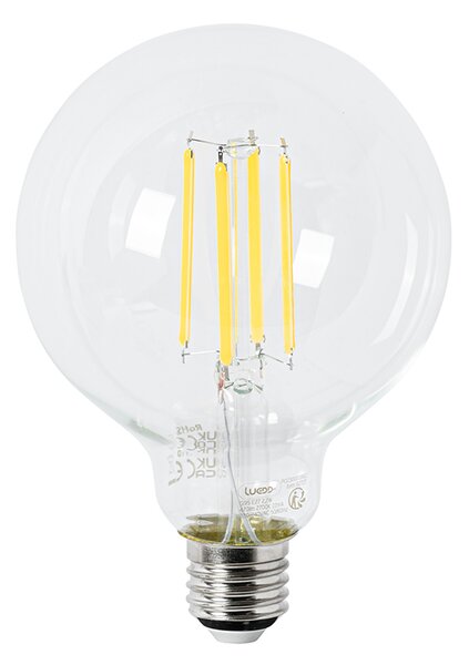 Set de 5 becuri LED E27 G95 transparente 2.2W 470lm 2700K