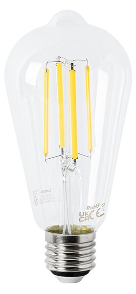 Set de 5 becuri LED E27 ST64 transparente 2.2W 470lm 2700K