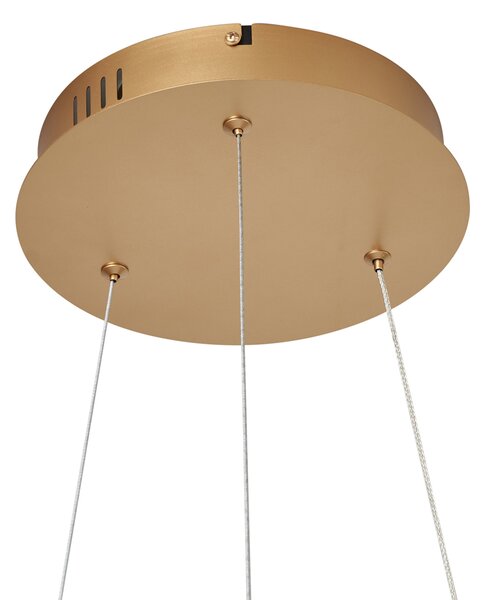 Lampă suspendată modernă alamă 59cm incl. LED cu 3 trepte de intensitate luminoasă - Anello Chandelier