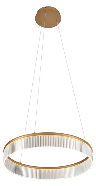 Lampă suspendată modernă alamă 59cm incl. LED cu 3 trepte de intensitate luminoasă - Anello Chandelier
