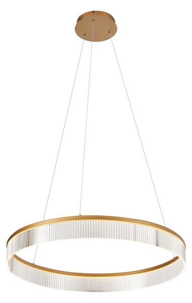 Lampa suspendată modernă alamă 78cm incl. LED cu 3 trepte de intensitate luminoasă - Anello Chandelier