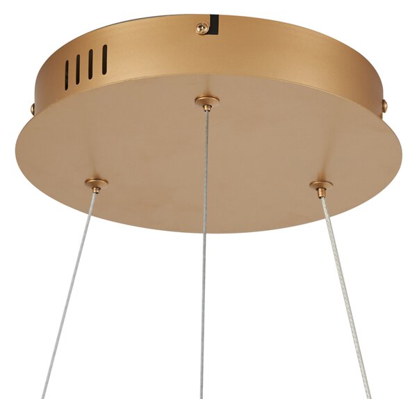 Lampa suspendată modernă alamă 78cm incl. LED cu 3 trepte de intensitate luminoasă - Anello Chandelier