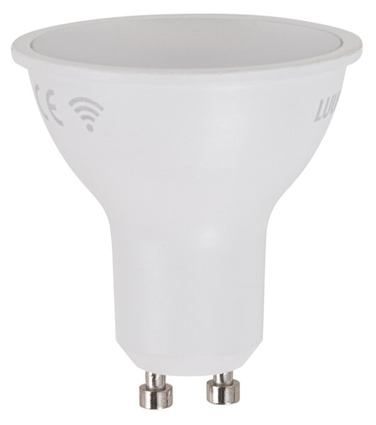 Set de 5 becuri LED inteligente GU10 50mm, reglabile, opale, 7W, 630 lm, 4000K