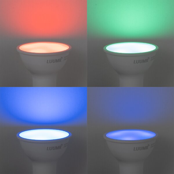 Set de 5 becuri LED inteligente GU10 50mm, reglabile, opal, 4,7W, 400 lm, 2700-6500K