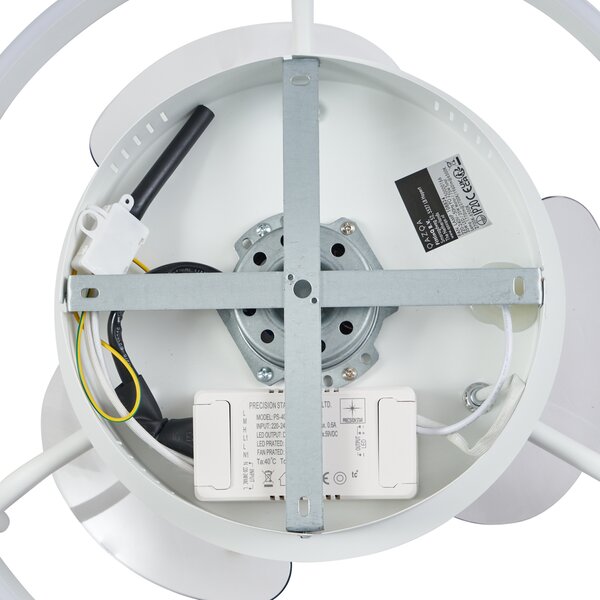 Ventilator de tavan alb 50cm incl. LED Dimmable cu telecomandă - Maddy