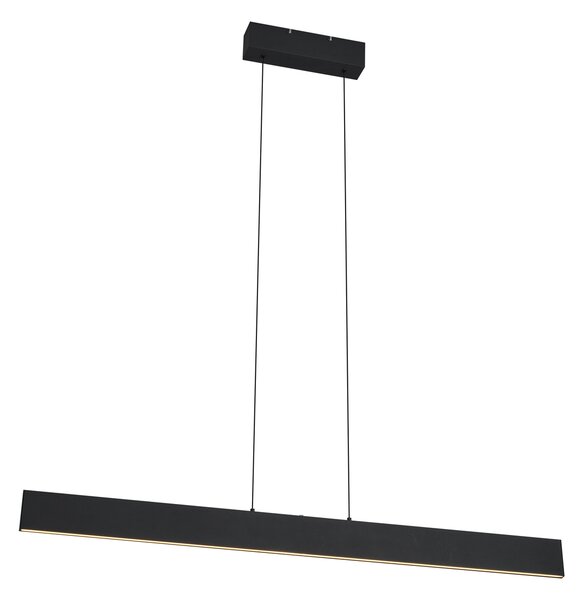 Lampă suspendată modernă neagră cu LED inclus, cu dimmer în 3 trepte Easylift - Straight
