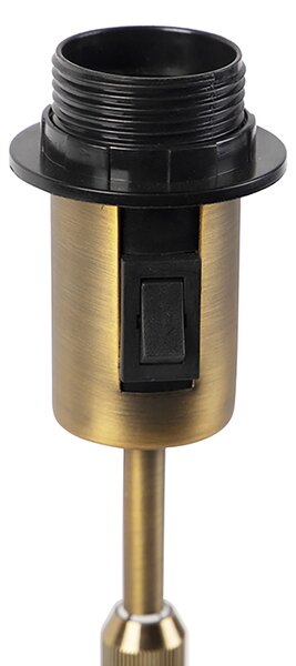 Lampă de masă bronz cu abajur oval din catifea cu design de frunze 35cm - Parte