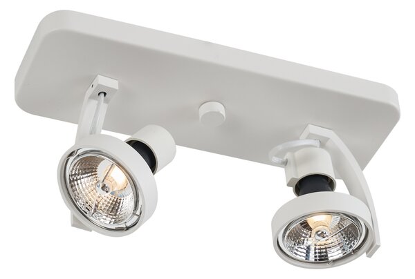 Spot de tavan de design alb GU10 70mm cu 2 lumini reglabil - Vo