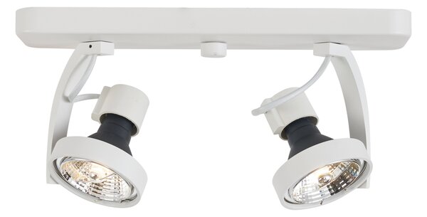 Spot de tavan de design alb GU10 70mm cu 2 lumini reglabil - Vo