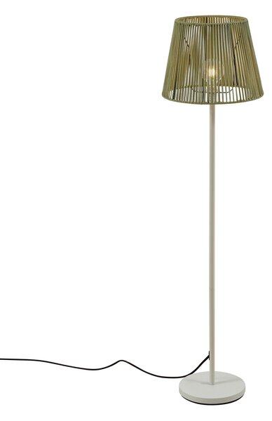 Lampă de podea de exterior albă cu abajur din frânghie verde IP44 - Virginia Jayla