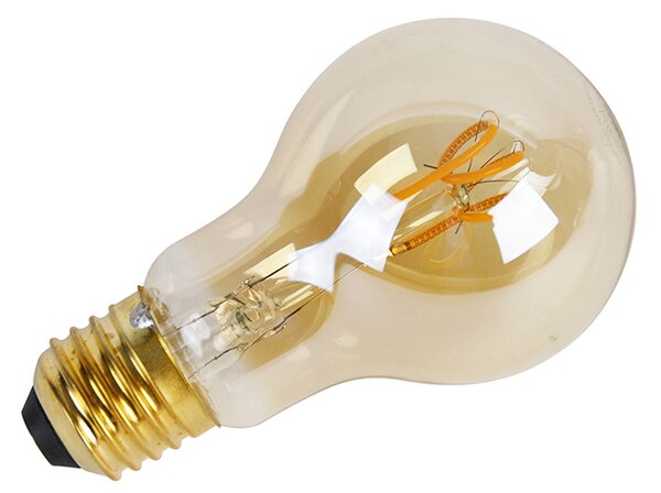 Set de 5 becuri cu filament spiralat LED E27 A60 Goldline 2W 150lm 2200K