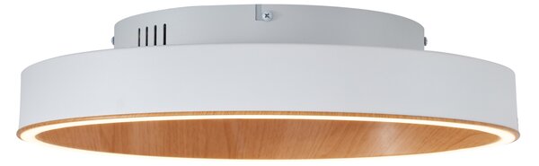 Plafonieră de design albă cu lemn 40cm incl. LED cu comutator cu 3 căi - Ingo