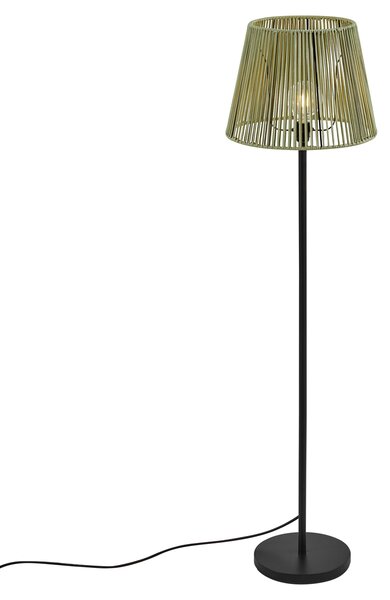 Lampă de podea de exterior neagră cu abajur din frânghie verde IP44 - Virginia Jayla