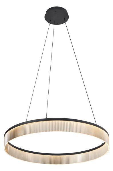 Lampă suspendată modernă neagră 78cm incl. LED cu 3 trepte de intensitate luminoasă - Anello Chandelier