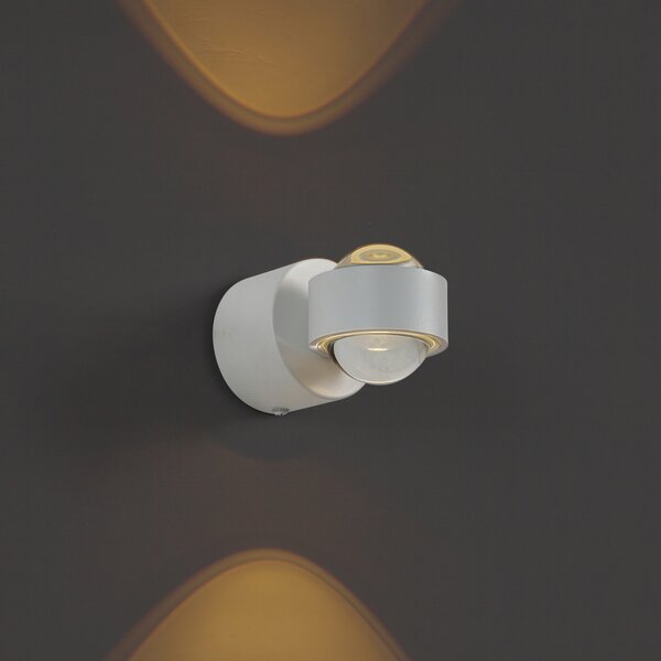 Lampă de perete de design albă, incl. LED IP44 - Lens