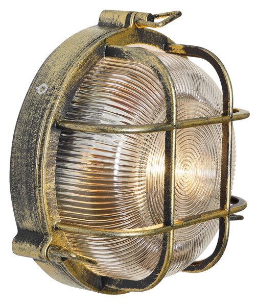 Lampă de perete și plafon pentru exterior, aur antic, rotundă, IP44 - Noutica