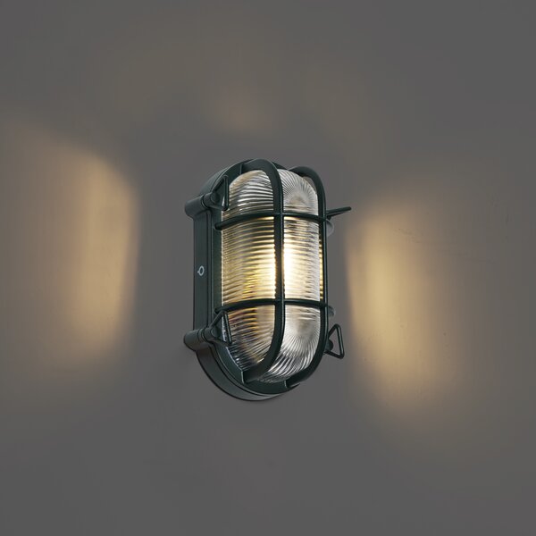 Lampă de exterior de perete și de plafon verde închis ovală IP44 - Noutica