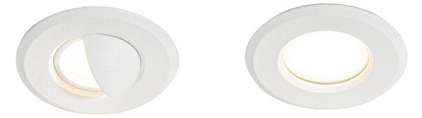 Set de 5 spoturi încastrate moderne albe, inclusiv LED IP67 - Linsey