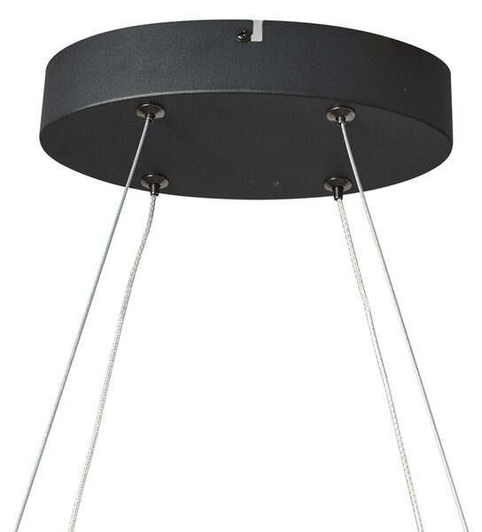 Lampă suspendată de design neagră ovală 120cm incl. LED cu 3 trepte de intensitate luminoasă - Ovallo