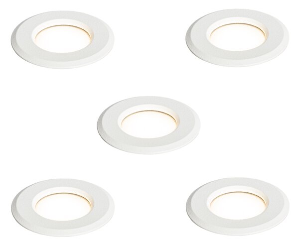 Set de 5 spoturi încastrate moderne albe, inclusiv LED IP67 - Linsey