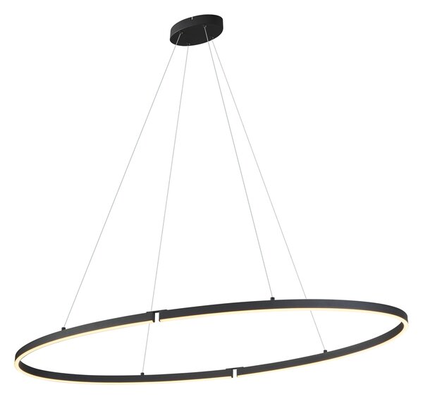 Lampă suspendată de design neagră ovală 120cm incl. LED cu 3 trepte de intensitate luminoasă - Ovallo