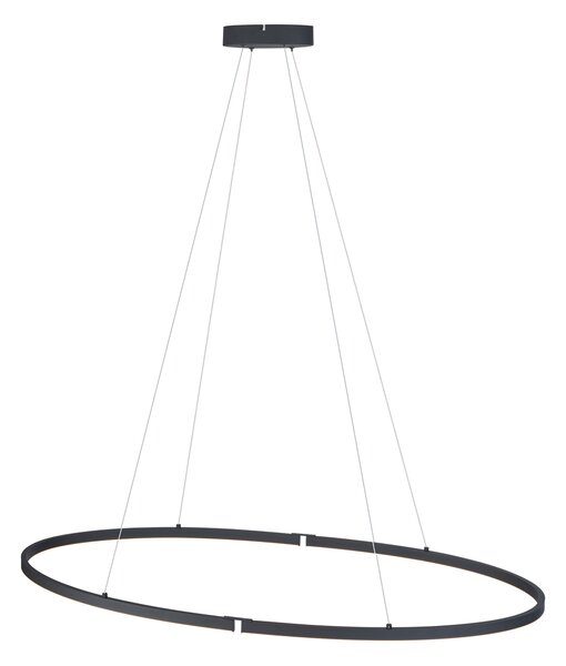 Lampă suspendată de design neagră ovală 120cm incl. LED cu 3 trepte de intensitate luminoasă - Ovallo