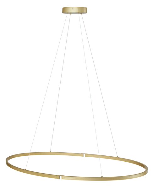 Lampă suspendată de design alamă 120cm inclusiv LED cu 3 trepte de intensitate luminoasă - Ovallo