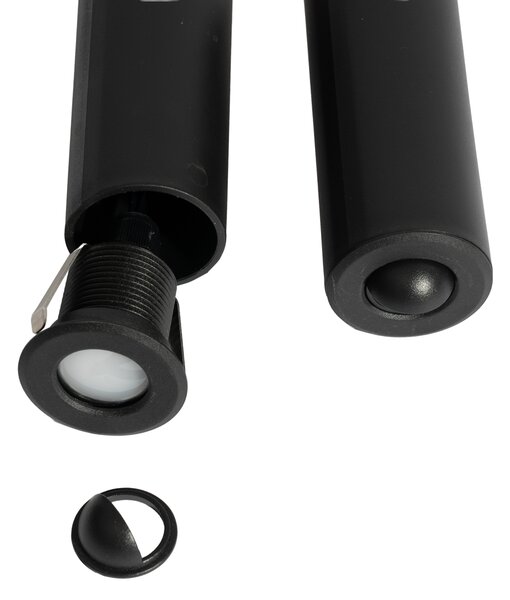 Set de 5 spoturi încastrate moderne negre, inclusiv LED IP67 - Linsey