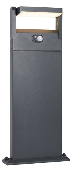 Lampa stâlp exterior gri închis cu senzor de mișcare 60cm IP54 Solar - Judge