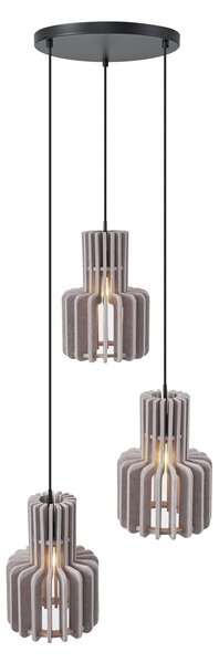 Lampă suspendată retro neagră cu 3 lumini gri-maro - Felt