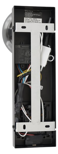 Lampă de perete modernă neagră cu 2 lumini, înclinabilă, cu port USB-C - Lesly