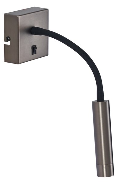 Lampă de perete modernă gunmetal cu port USB-C - Gosna