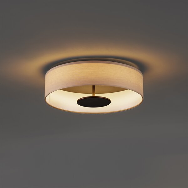 Plafonieră modernă bej din material textil, cu LED, cu dimmer în 3 trepte - Bredow