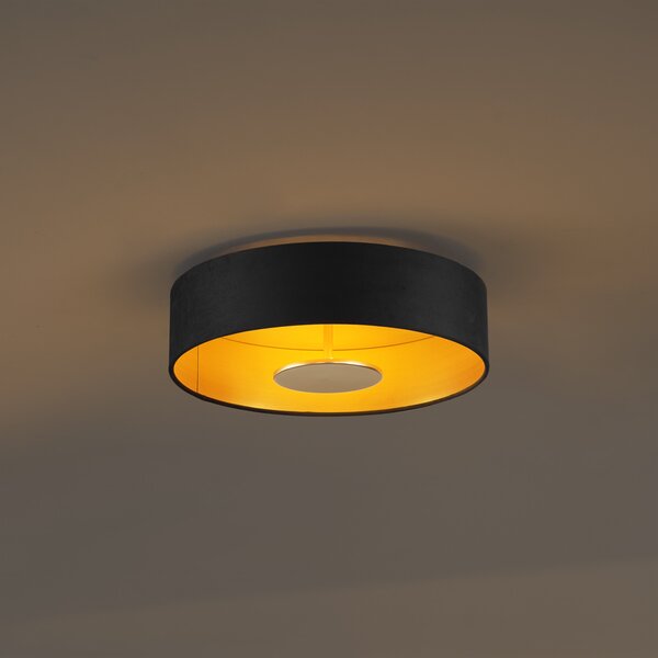 Plafonieră modernă neagră din catifea, inclusiv LED, cu 3 trepte de intensitate luminoasă - Bredow