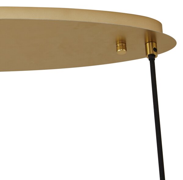 Lampă suspendată Art Deco aurie cu sticlă ovală ambră cu 5 lumini - Mochan