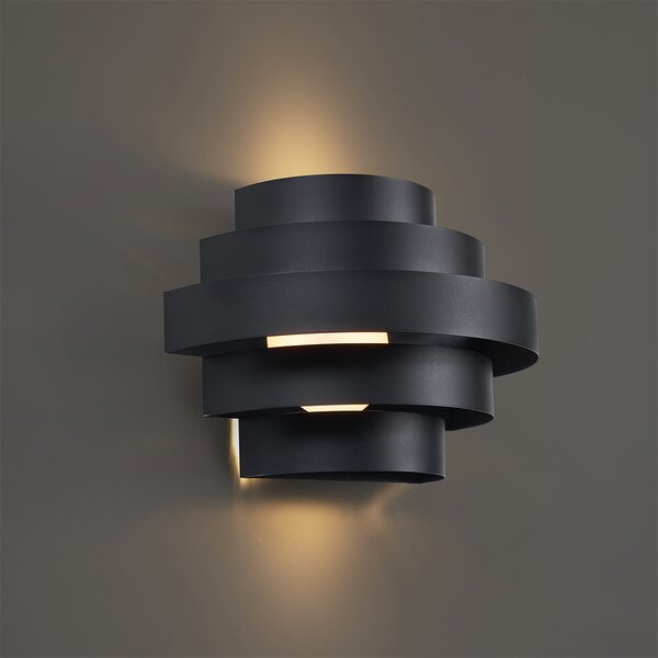 Lampă de perete modernă neagră cu LED inclus, cu 3 trepte de intensitate luminoasă - Lines