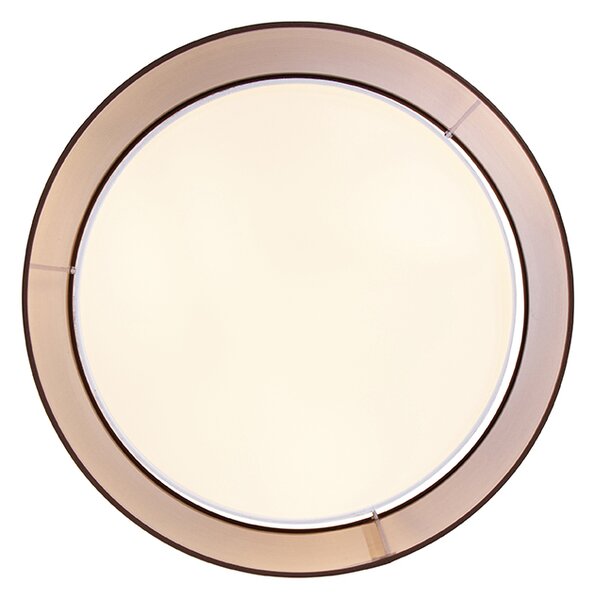 Plafoniera moderna maro cu alb 50 cm 3 lumini - Drum Duo