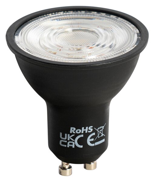 Set de 5 becuri LED GU10 reglabile, negru, 6W, 500lm, 2700K