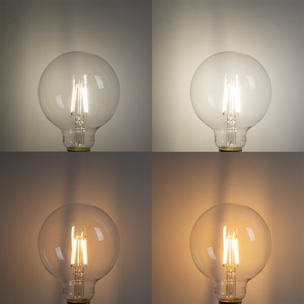 Set de 5 becuri LED inteligente E27 G95 4.5W 470lm 2700-6500K