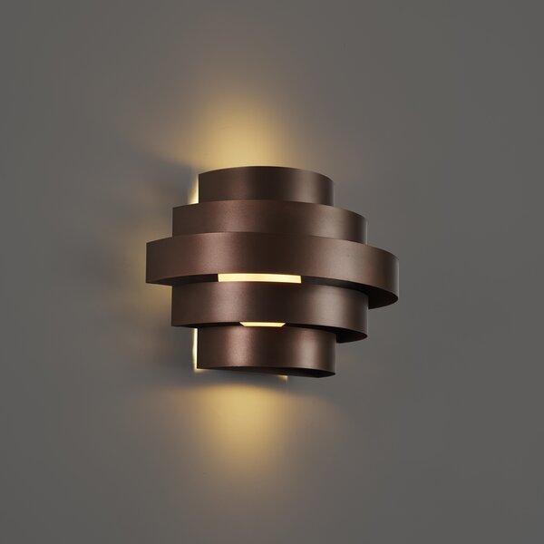 Lampă de perete modernă bronz incl. LED cu 3 trepte de intensitate luminoasă - Lines
