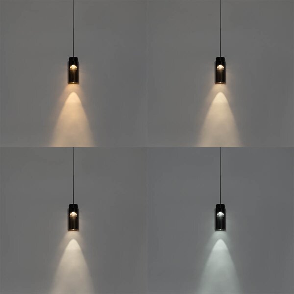 Pendantă modernă neagră pentru sistem de șine monofazat cu LED inclus - Magnetic Vance