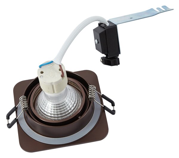 Set de 6 spoturi încastrate rotunjite bronz închis GU10 50mm IP44 - Alberto