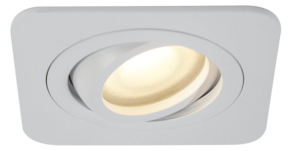 Set de 6 spoturi încastrate rotunjite albe GU10 50mm rotative și înclinabile IP44 - Alberto